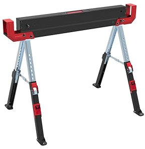 Meister Sägebock 590 kg - Klappbar - Mit Tragegriff - Mit Anti-Rutsch-Auflage - Höhenverstellbar von 52 bis 81 cm/Klappbock mit rutschfestem Stand/Arbeitsbock/Unterstellbock / 5258220