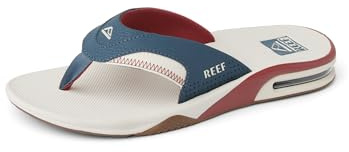 Reef Fanning Men's Bottle Opener Flip Flop, Arch Support, Durable Outsole, Water Friendly, Varsity, 8