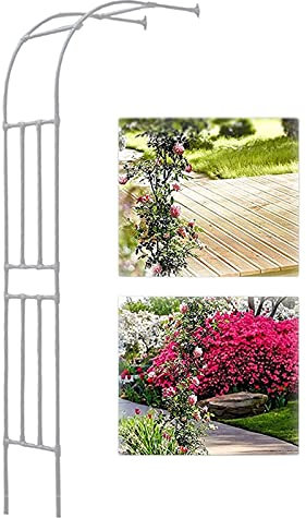 Weißer Metall-Pavillon, Halbbogen, Rosen-Pavillon, Pergola, für Hochzeitsdekoration, wetterfest, Rankgitter, Wand, Torbogen (240 x 240 x 40 cm)