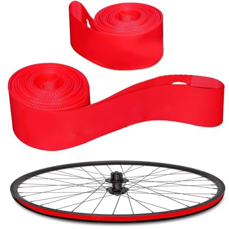 Runseaway 2Pcs 20” Bicycle Rim Strip Rim Tape, High-Pressure & Puncture Resistant Inner Tube Protection Pad, Elastic PVC Bike Wheel Liner Tire Liners for Mountain & Road Bikes