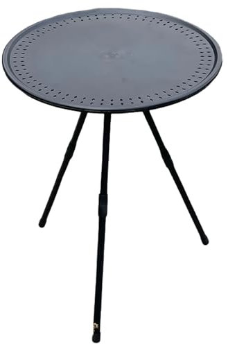 lopituwe Klappbarer runder Gartentisch für Balkonpartys und Grillabende am Strand. Garten Beistelltische für draußen. Metall Klapptische klein