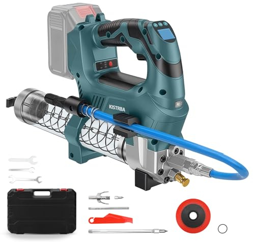 Akku Fettpresse für Makita 18V Akku, Bürstenloser Motor, Ohne Akku | 12000 PSI Druck, 160 g/min Ölausstoß, LED-Anzeige der Messung, Automatische Druckentlastung, Quantitative Fettpresse