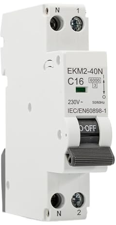 Disjoncteur 1P + N MCB 30mA courbe C 10A 16A 20A 25A 32A montage sur Rail Din disjoncteur d'air domestique Miniature EKM2 40N(16a)