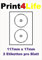 50 CD - DVD Labels - Etiketten - Aufkleber, selbstklebend; 25 Blatt mit je 2 Labels/Etiketten. Hochweiß; kleines Mittelloch; Außenring : 117 mm; Innenring : 17 mm