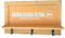 quantio Nostalgisches Holz Schlüsselbrett - Garderobe mit 3 Haken - Brett mit Ablage - Schlüsselablage BZW. Handy-Ablage - Hakenleiste, Farbe:Orange