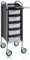 Efalock Piccolo Original 6002, stabiler und langlebiger Friseur Arbeitswagen Salon Trolly Rollwagen Stapelboy mit 5 Schubladen und Rollen, Silver & Black