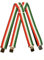 Hosenträger extra starken für Herren X Form mit 4 Clips, Klassiker Design mit Fahne/Flagge - 4cm. Italien
