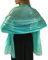 Stola iridescente effetto seta, avvolgente, per matrimoni, damigelle, da sera, per feste Verde aqua green
