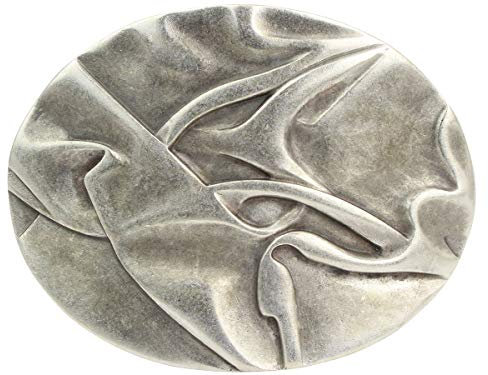 Brazil Lederwaren Gürtelschnalle Welle 4,0 cm | Buckle Wechselschließe Gürtelschließe 40mm Massiv | Wechselgürtel bis 4cm | Altsilber