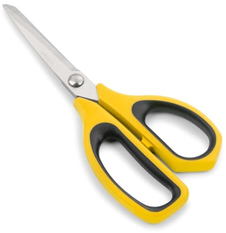 Arcos Tijeras cocina Acero Inoxidable. Tijeras cocina profesionales para cortar todo tipo alimentos. Mango polipropileno y Hoja 215 mm. Serie Prochef. Color amarillo y negro.