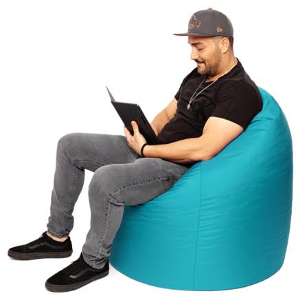PATCH HOME XXXL Sitzsack Tropfenform – Türkis – Indoor & Outdoor Beanbag mit Styroporfüllung - Bereits Befüllt - Kinder & Erwachsene - 30 Farben & 3 Größen