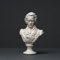 Beethoven Skulptur aus hochwertigem Zellan, echte Handarbeit Made in Germany, Büste in weiß, 20cm