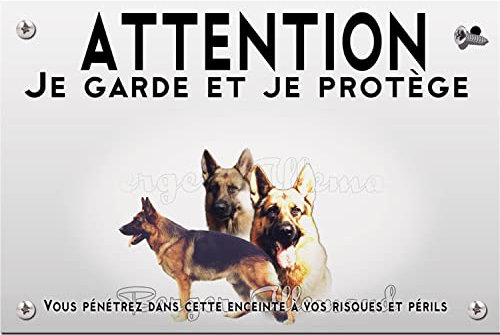 Pets-easy Panneau Attention au chien berger allemand