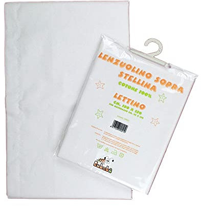 Bubabù LENZ21-BIA - Sábanas de estrellas para cama encimera, color blanco