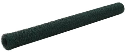 vidaXL Grillage Acier 25x1,5 m Épaisseur 0,9 mm Hexagonal Vert Clôture de Jardin