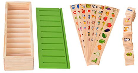 Toyvian Giocattolo Di Classificazione in Legno Per Bambini Scatola Di Conoscenza Montessori Gioco Educativo Per Coordinazione Occhio Mano E Abilità Di Ordinamento Forme