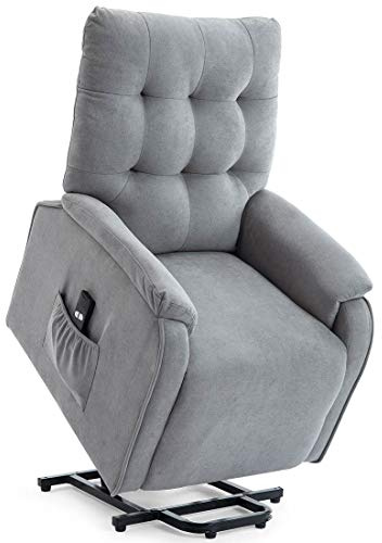 CHARLBURY FABRIC RISE RECLINER ARMCHAIR ELECTRIC LIFT RISER CHAIR (Grey)