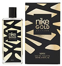 NIKE - Gold Edition 200 ml, Colonia Hombre, Perfume Formato Spray, Eau de Toilette Natural y Masculina, Aroma Cítrico Especiado, Fragancia Fresca, Elegante y de Larga Duración