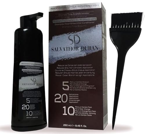 Tinte Barba Hombre - Tinte Barba - Champu Anticanas Hombre - 20 Aplicaciones - Salvathor Duran - 250 ml.