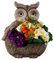Mel-O-Design XXL-Blumentopf Eule für den Garten Holzoptik - Höhe 33 cm Breite 28 cm