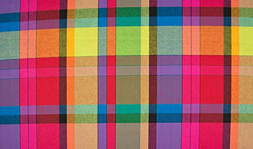 CRS Fur Fabrics 5056653809472 Baumwollstoff, 100% Popeline, Tartan, Madras, Karo, Regenbogen, 005, 1 m, 145 x 100 cm, Baumwolle, regenbogenfarben, 1MTR 145cmx100cm