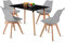 DORAFAIR Esstisch und Stühle, 1 Tisch + 4 Stühle, nordisches Design, rechteckiger Küchentisch und Stühle, Grau