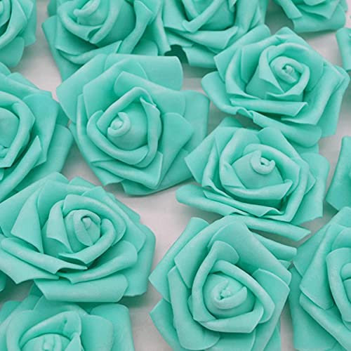 6cm Hochzeit Rosen Schaum Künstliche Rose Blumen Kopf Kranz Dekorative Blumen DIY Scrapbooking Craft Home Supplies 20/50pcs-Petrol,20pcs