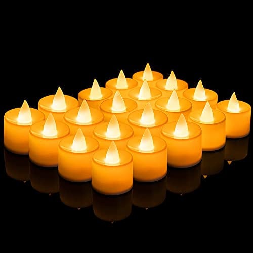 XiXiRan Velas LED Navidad, 24PCS Velas LED, Velas Sin Llama, Velas a Pilas, Velas LED Efecto Llama Exterior, Luces de Té Sin Llama Velas, Decorativas para Fiesta Navidad Mesa Guirnalda