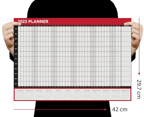 Wandplaner 2023, A3 Größe (42 x 29,7 cm), Ganzjahreskalender, Heimbüro, Arbeit, Jan bis Dez