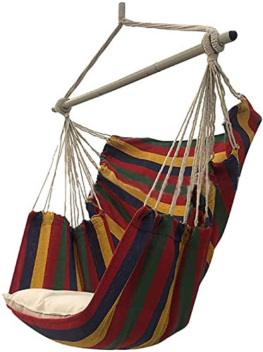 Generic hängesessel Outdoor Hängemattenschwungstuhl Hängende Seilschwung, Hängemattengarten hängen fauler Stuhl Schwingen im Freien mit Kissen mit Kissen