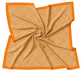 PB Pietro Baldini Halstuch Damen modernes Design Seidenähnlich Bandana in Twill - 60 x 60 cm - Orange Lachs