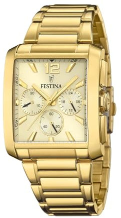 Festina Herren Analog Quarz Uhr mit Edelstahl Armband F20638/2