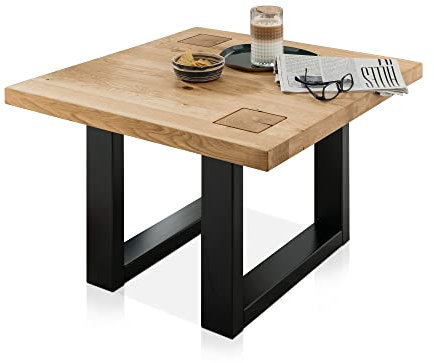moebel-eins Caldera Couchtisch, Material Massivholz, Wildeiche geölt, 70x70 cm