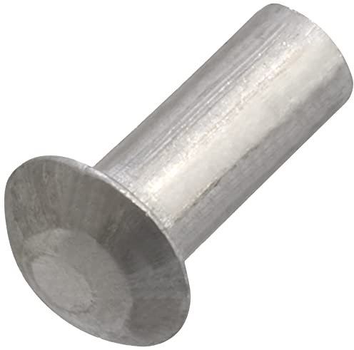 AERZETIX - C62015 - Lot de 20 Rivets en aluminium Ø2.5x6 mm à tête demi-ronde bombée - rivet plein/à frapper - DIN 660 - couleur argent - assemblage non démontable tôle cuir riveteuse