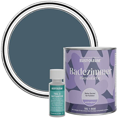 Rust-Oleum wasserfeste dunkelblau Fliesenfarbe für Badezimmer in Seidenglanz Finish - Blaupause 750ML