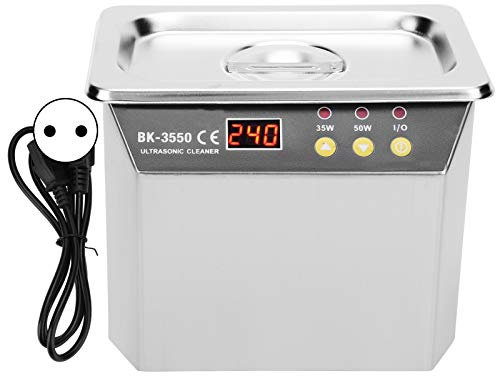Lavadora Ultrasónica, Fuerte Resistencia a la Corrosión 0.8L Limpiador Ultrasónico para Eliminar Impurezas en Monedas, Joyas de Oro Y Plata(Enchufe de la UE 220 V)