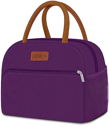 Lonchera para mujeres y hombres, lonchera aislada para adultos, reutilizable, para el trabajo, picnic o viajes (morado)