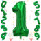 1. Geburtstag Luftballon Deko für Junge, 40 Zoll Grün Helium Zahl 1 Luftballon, Riesen Folienballon Zahlen 0-9 Ballon für Kinder Mädchen Geburtstag Babyparty Party Deko Jungle Dino Party Dekoration