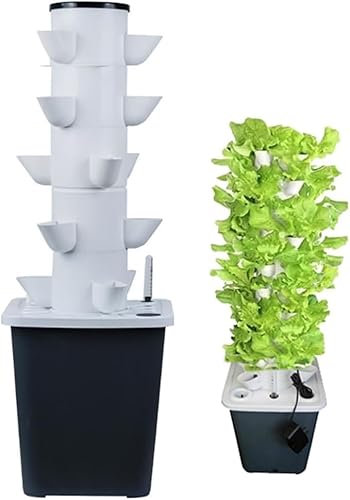 Sistema di coltivazione idroponica da giardino, 15/20/25/30 baccelli Kit di coltivazione aeroponica a torre idroponica, sistema di semina acquaponica con pompa idratante, adattatore, vasi a rete