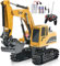 Daioller Pelleteuse Télécommandée, Rechargeable Excavateur Jouets pour Enfants, RC Pelleteuse avec Pelle Métallique,Jouets à Creuser pour Les Tout-Petits,Démo à Une Touche/Lumières/60+ Minutes de Jeu