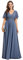 Ever-Pretty Vestito Donna Elegante Scollo a V Maniche a Volant Stile Lungo Abito Cerimonia Donna Denim Blu 42