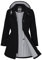 ATLASLAVA Regenjacke Damen Lang Wasserdicht Kapuze Regenmantel übergangsjacke Trenchcoat Outdoor Mantel Schwarz M