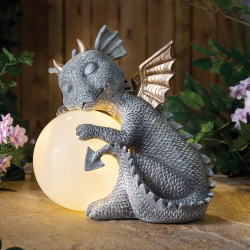 Coopers of Stortford Solar Light Dragon Ornament for Garden Patio Lawn Balcony