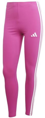 adidas Donna Essentials 3-Stripes Cotton Leggings, Semi Lucid Fuchsia/White, M