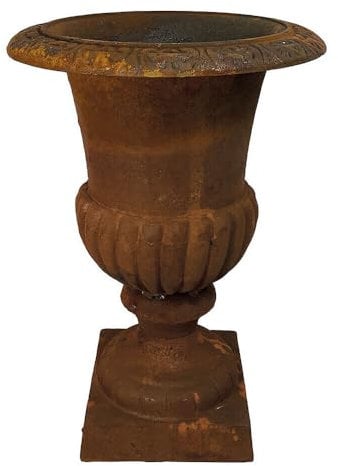 Französische Louvre Vase Groß Gusseisen Schwer Antik-Stil Edel- Rostig 62 cm