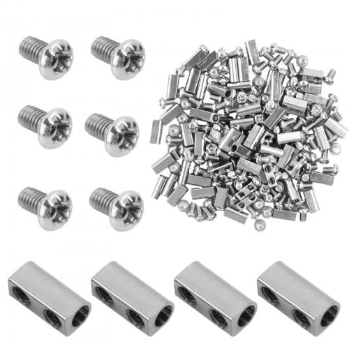 60 Pezzi Morsetti per Cavo Acciaio 3 mm, Morsetto Cavo a Fune, Morsetti Serracavo, Clip per Fune Metalliche, Morsetti per Cavi con Tappo Terminale M3/M4 per Tenda Palestra Stendibiancheria (A)