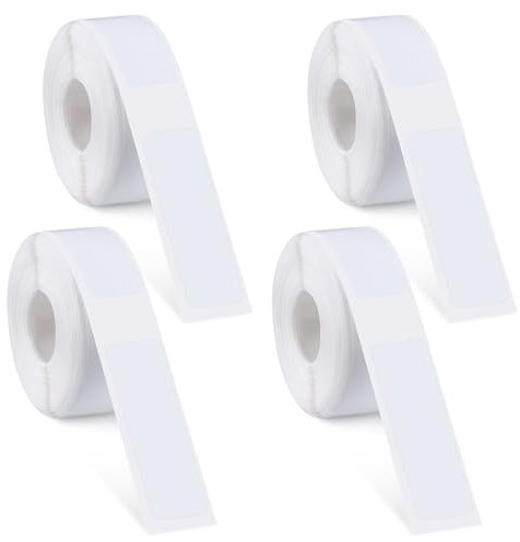 4-Rollen Etikettenhersteller-band für Phomemo D30, 12 x 40mm Thermoetikettendrucker-Aufkleber-Papier mit selbstklebendem wasserdichtem Klebeetikettendrucker-Band-Papier(640 Pcs)