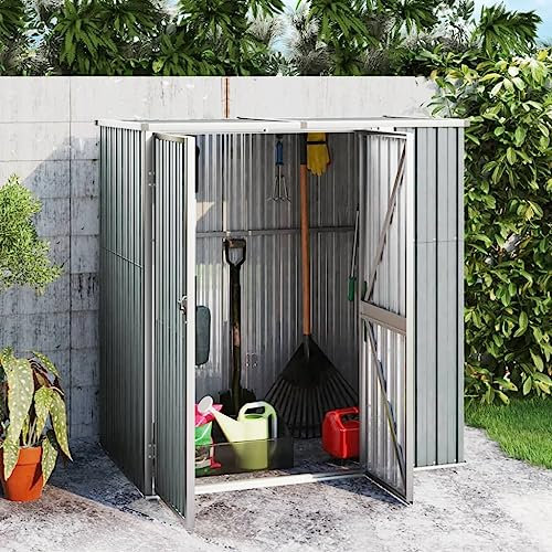 Lawn & Garden Gartengerätehaus grau 161x89x161cm Stahl verzinkt Outdoor Living