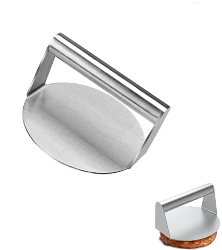 Stainless Steel Burger Press,5.51 Inch Round Heavy Duty Bacon Grill Burger Smasher Flat Top Griddle NonStick Grill Cooking for Smashburger Bacon Ground Beef Meat Sausage Kitchen Gadgets 2024 New