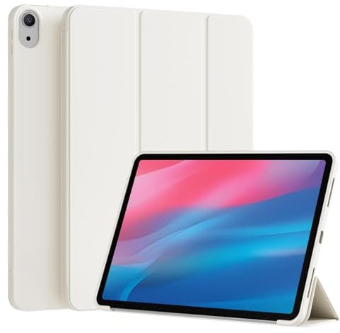 KVTVOU Case for iPad 11th Generation A16 2025/ 10th Generation 10.9 inch 2022, Trifold Stand, Soft TPU Back Cover, Premium Protective Case for iPad 10/11, Auto Wake/Sleep, White
